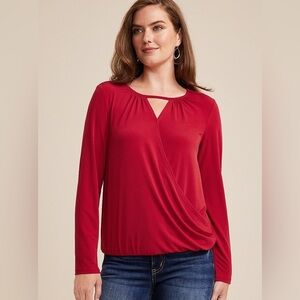 Maurices Drape Front Top - Size Large
Office| Lightweight | Business | Career